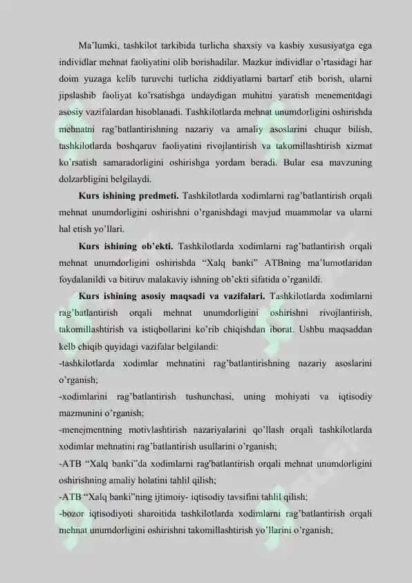 Kadrlar menejmenti yonalishi kurs ishi 5