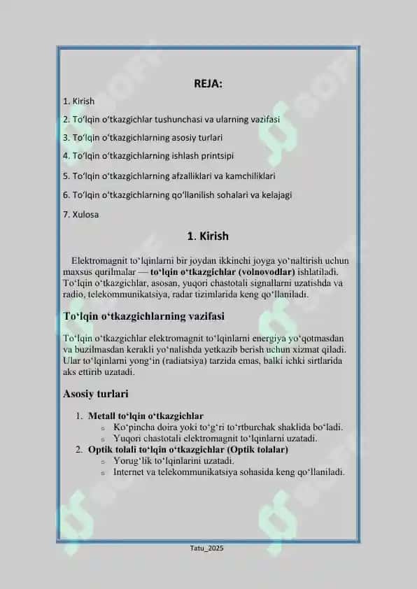 To‘lqin o‘tkazgichlar (volnovodlar) 2