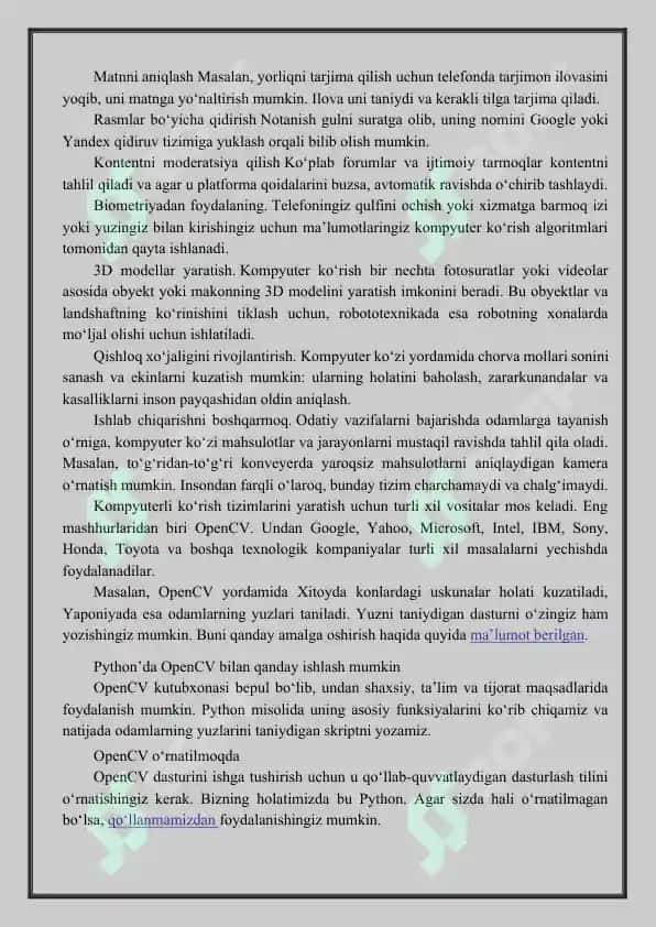 OpenCV kompyuter vizualizatsiyasi 4
