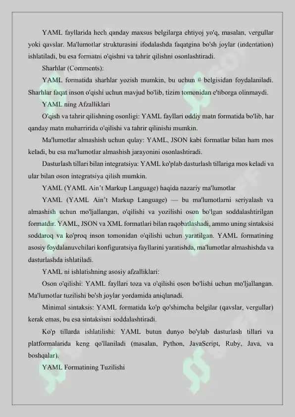 Pythonda yaml kutubxonasi 2