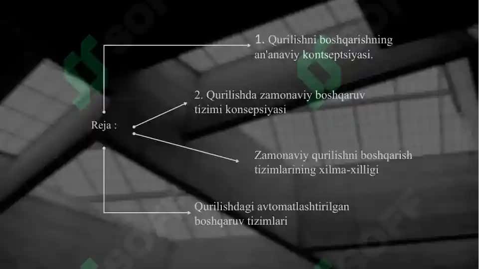 Qurilishni boshqarishning an'anaviy kontseptsiyasi 2