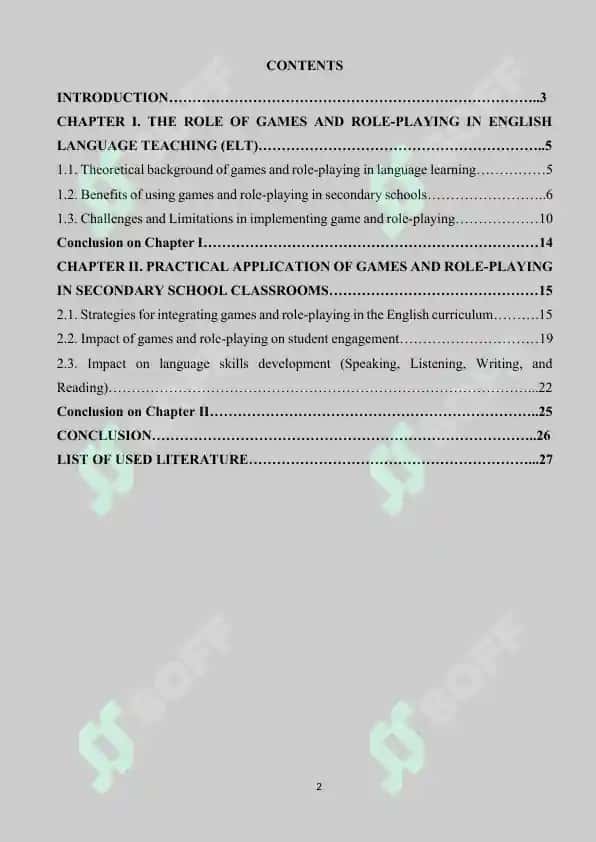 The Role of Games and Role-Playing in Teaching English in Secondary Schools 2
