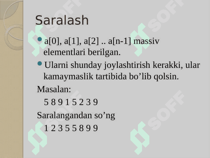Saralash va qidiruv. 3