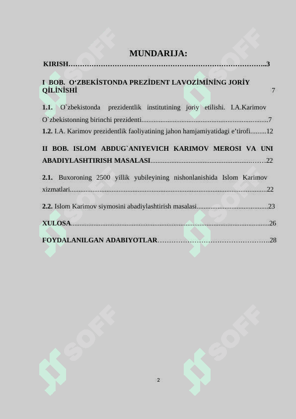 Oʻzbekistonda prezidentlik lavozimining joriy qilinishi 2