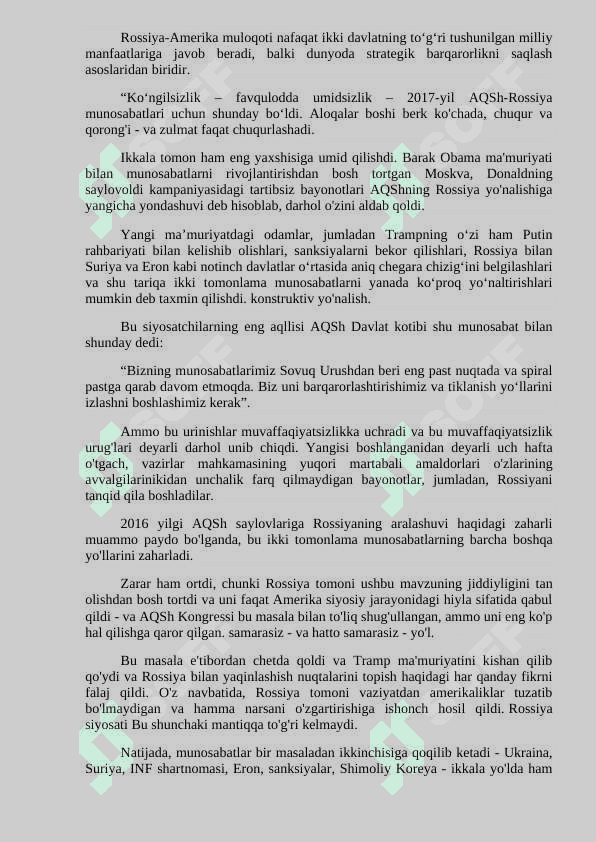 Ikkinchi jahon urushidan hozirgi kunga qadar jahon miqyosidagi asosiy shartnomalar 6