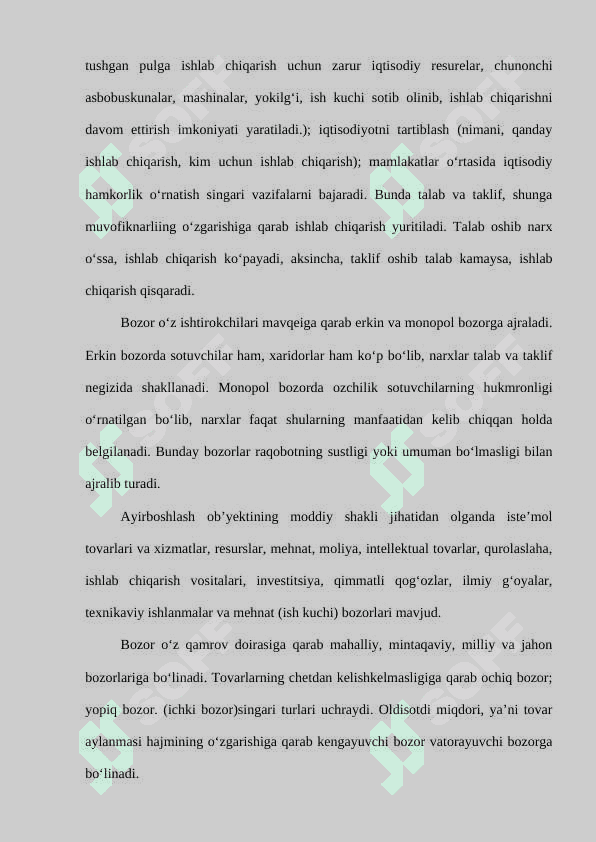 Monopol raqobatlashgan bozor, uning afzalliklari va kamchiliklari. 6
