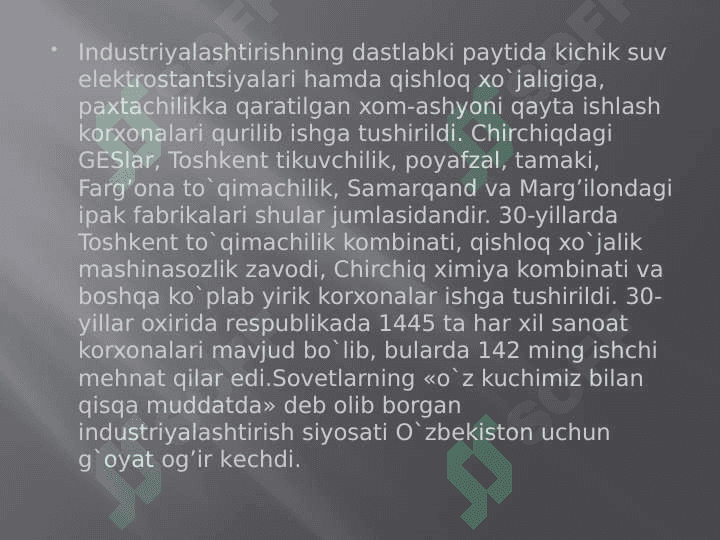 Ikkinchi jahon urushi yillarida o’zbek  xalqining fashizm ustidan qozonilgan g’alabaga qo’shgan hissasi 4
