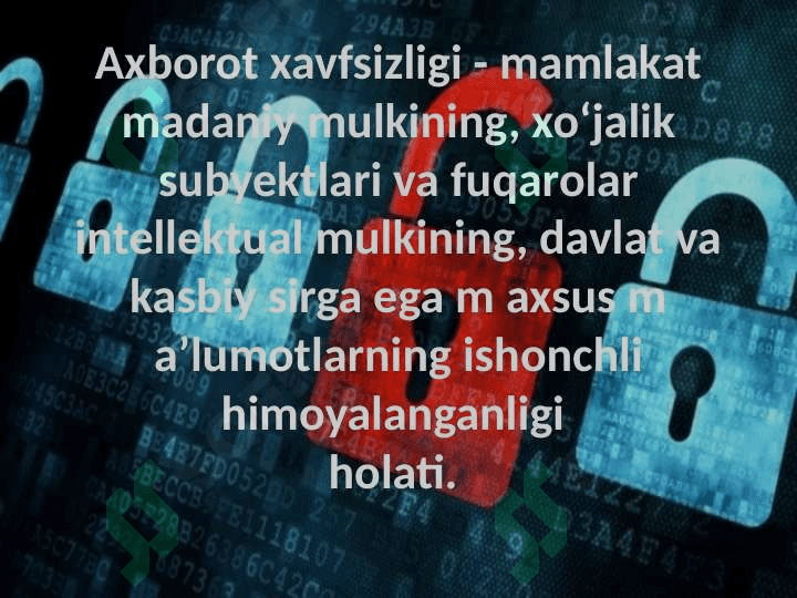 Axborot xavfsizligining asosiy tushunchalari 3
