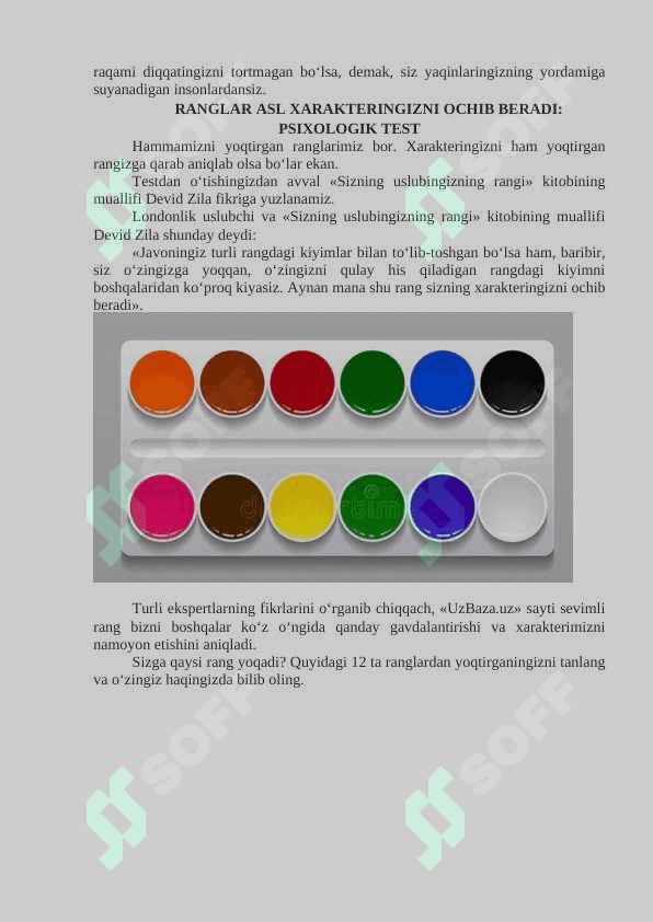 Psixologiyasidan test va metodikalar 5