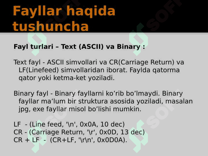 C/C++: Fayllar bilan ishlash 2