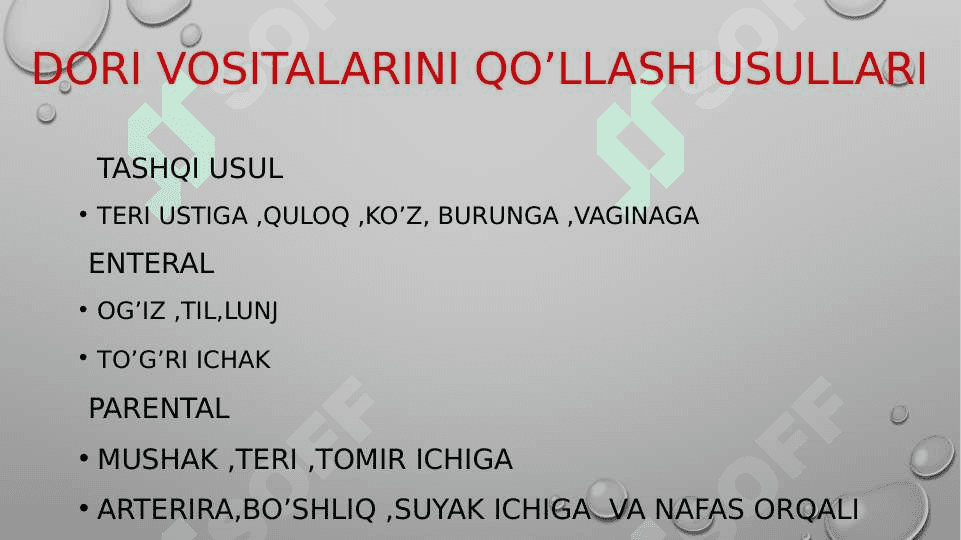 DORI DARMONLARNI QO’LLASH USULLARI 3