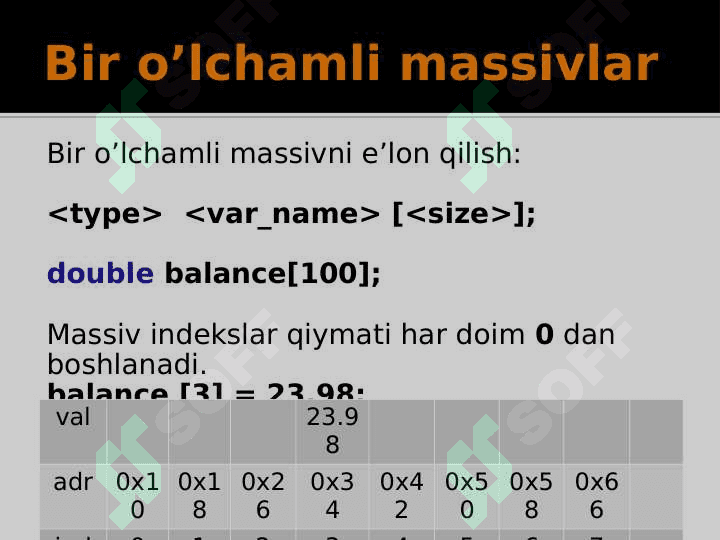 C/C++: Massiv va qatorlar 3