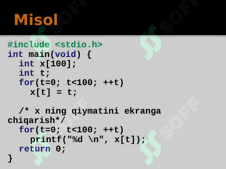 C/C++: Massiv va qatorlar 5