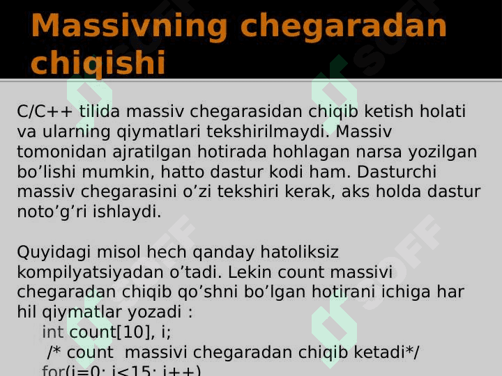 C/C++: Massiv va qatorlar 7