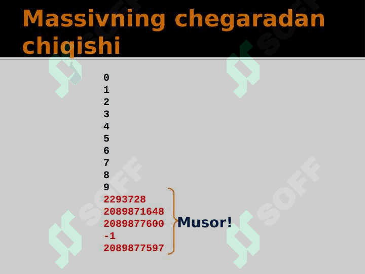 C/C++: Massiv va qatorlar 8