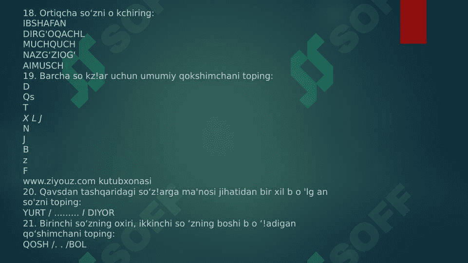 Ayzenk verbal testi 8