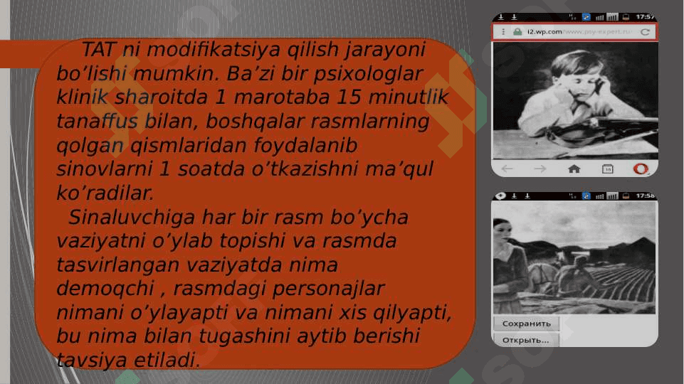 Tematik  appersepsiya testi ‘’ (TAT)    metodikasi. 6