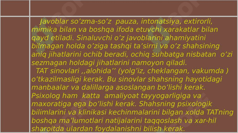 Tematik  appersepsiya testi ‘’ (TAT)    metodikasi. 7