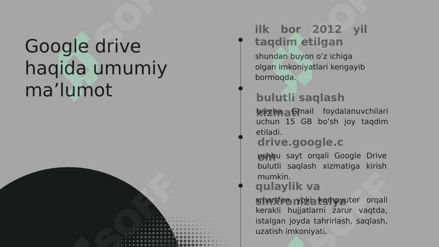 "Google drive va uning imkoniyatlari" 3