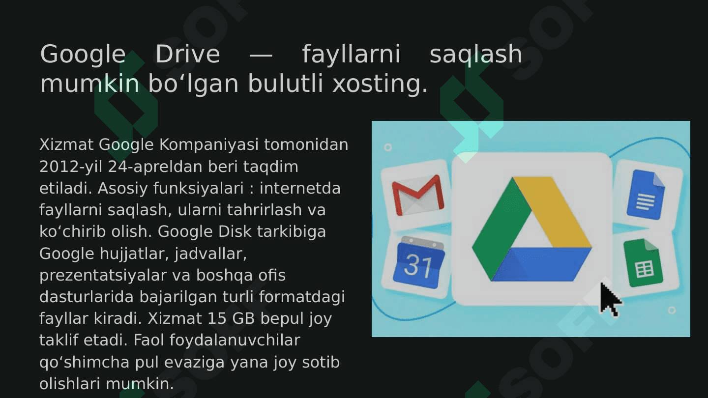"Google drive va uning imkoniyatlari" 4