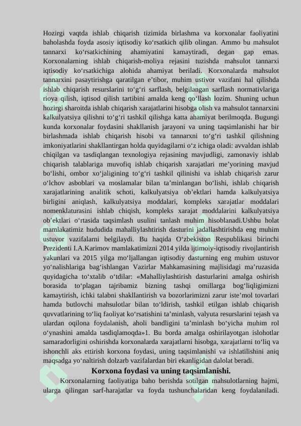 Korxona foydasining taqsimlanishi va ishlatilishi. 3