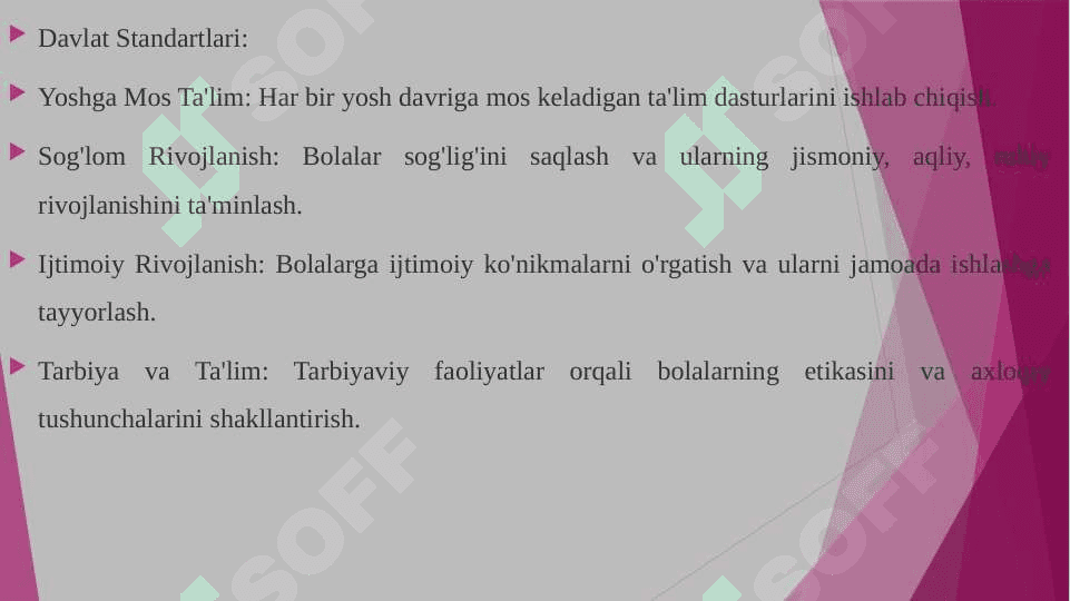 Ilk va maktabgacha yoshdagi bolalar rivojlanishiga qo‘yiladigan davlat standarti va undagi Rivojlantiruvchi muhitni tashkil etishga qo‘yiladigan talablar 3