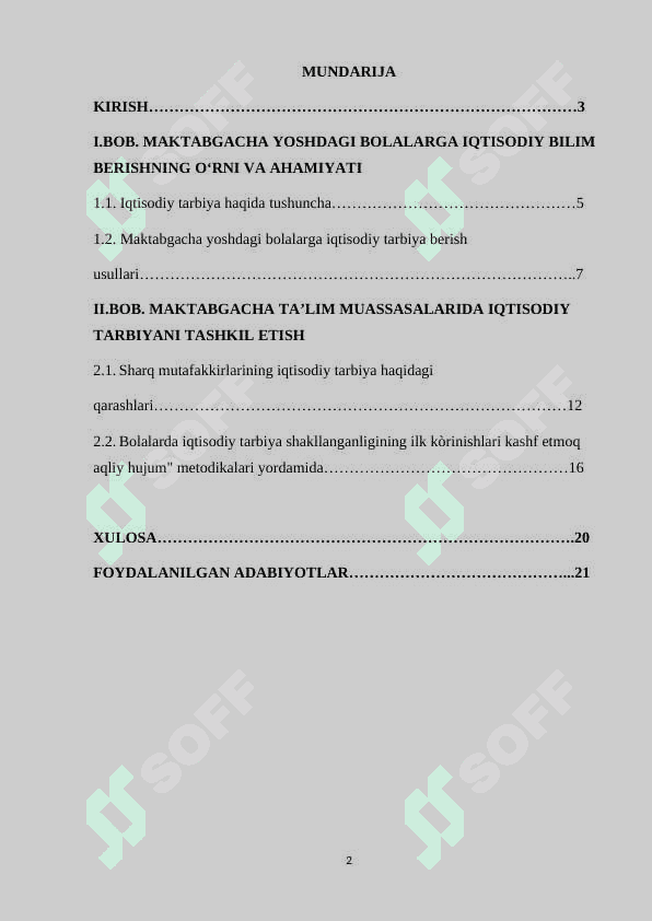 MAKTABGACHA TA'LIM TASHKILOTLARIDA IQTISODIY TARBIYANI TASHKIL QILISH 2
