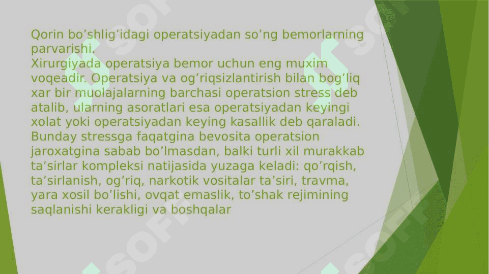 XIRURGIK BEMORLARNI OPERATSIYADAN SO’NGI DAVRDA PARVARISH QILISH QOIDALARI 3