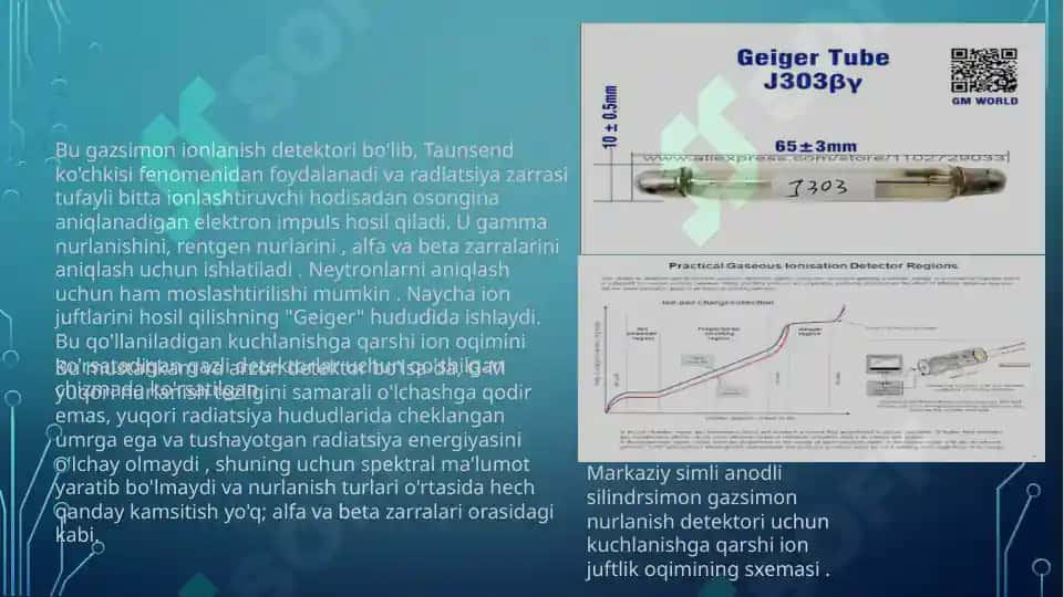 Dozimetrik nazorat asboblari. Ionizatsion kameralar. Geyger schetchiklari 6