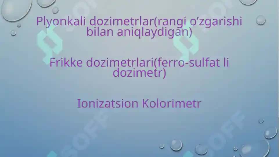 Kimyoviy dozimetrlar 3