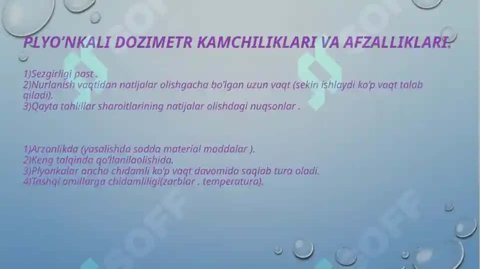 Kimyoviy dozimetrlar 7