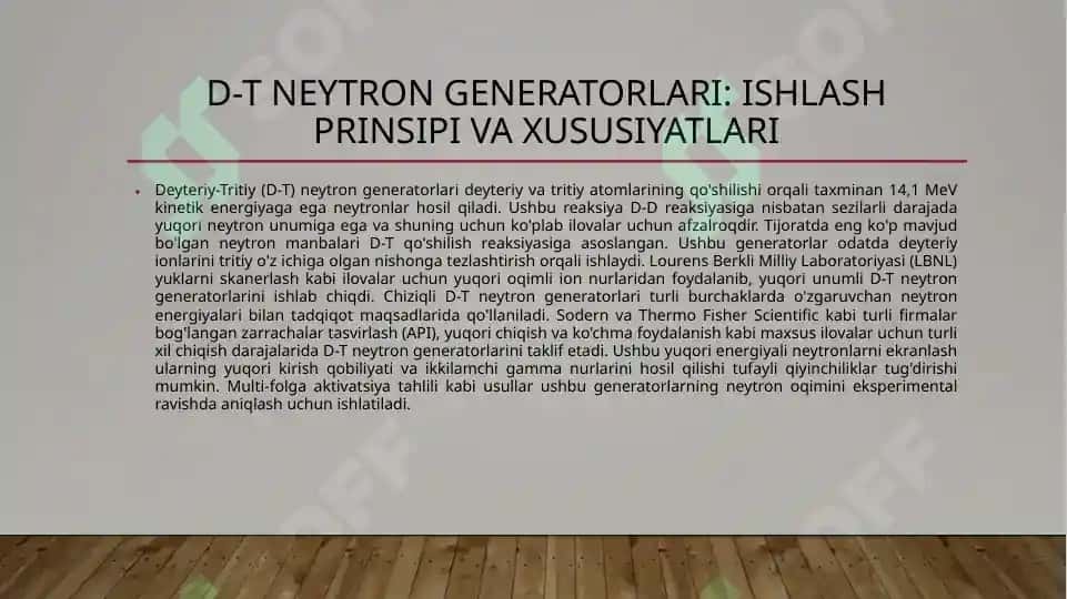 NEYTRON GENERATORLAR VA ULARNING TURLARI 2 8