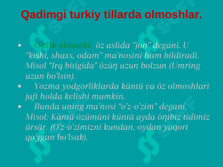 Olmosh turlari 7