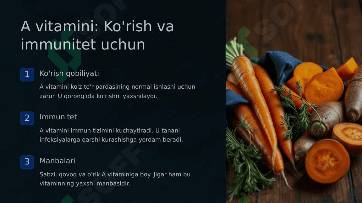 Vitaminlar va ularning organizm uchun ahamiyati 2