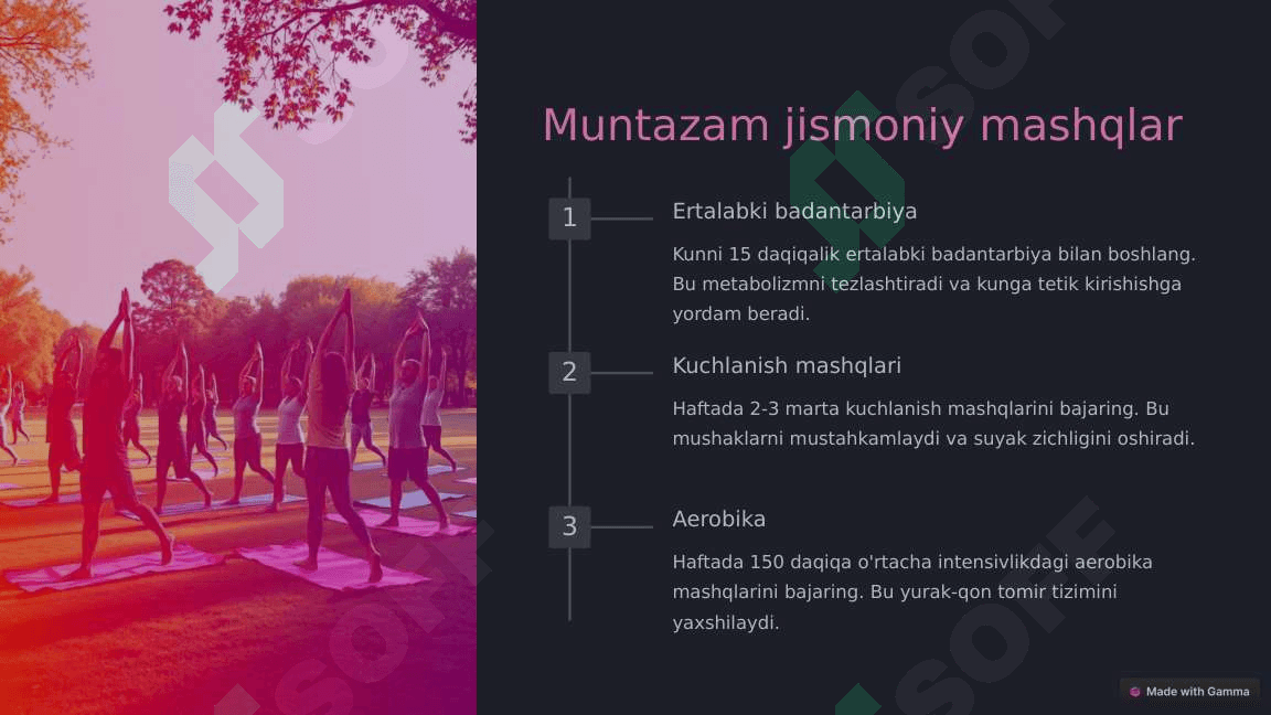 Organizimni chiniqtirish usullari 2