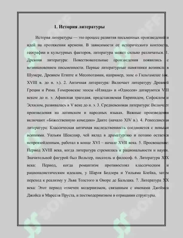 Карточка для реферата по литературе 3