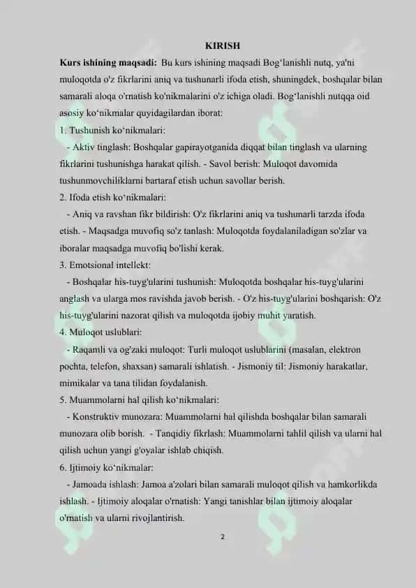 Bog'lanishli Nutqning Asosiy Ko'nikmalari 2
