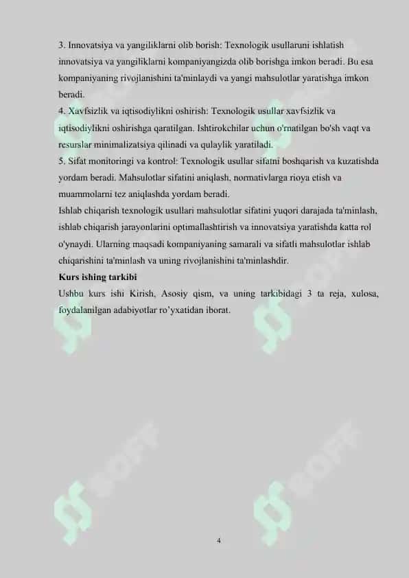 Ishlab chiqarish texnologik usullari. Industrial va noindustrial ishlab chiqarish 4