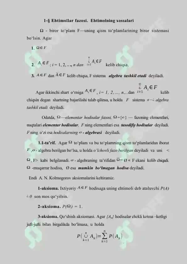TASODIFIY MIQDORLAR KETMA KETLIGINING YAQINLASHISH TURLARI 8