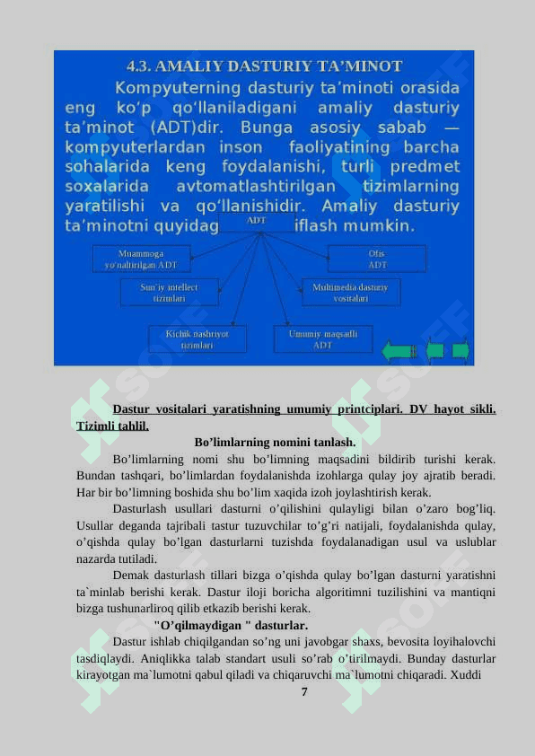 Dasturiy vositalarni loyihalash va ishlab chiqish_ESSEY 7