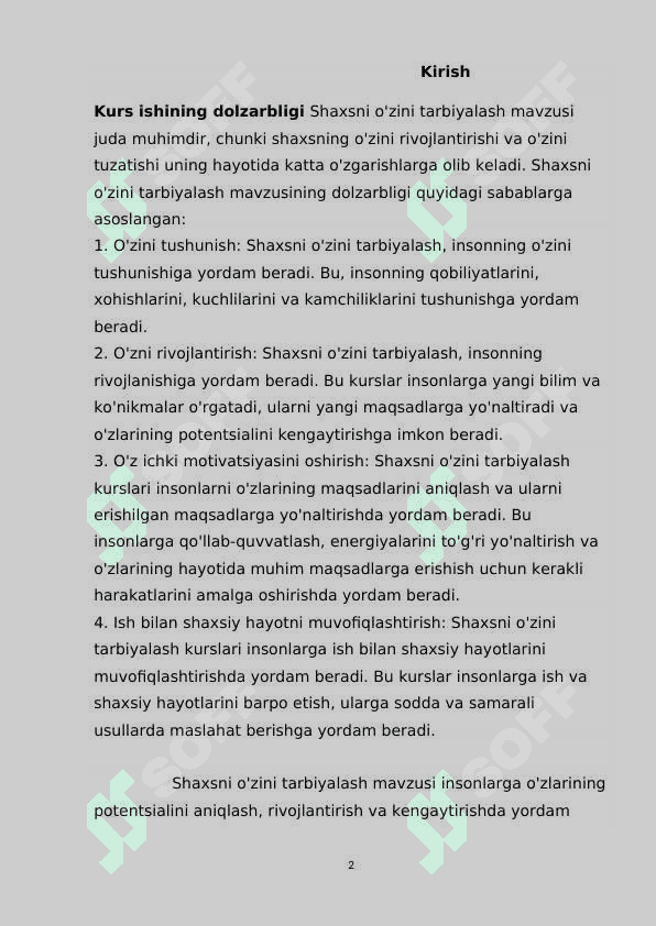 O'zini o'zi tarbiyalash 2