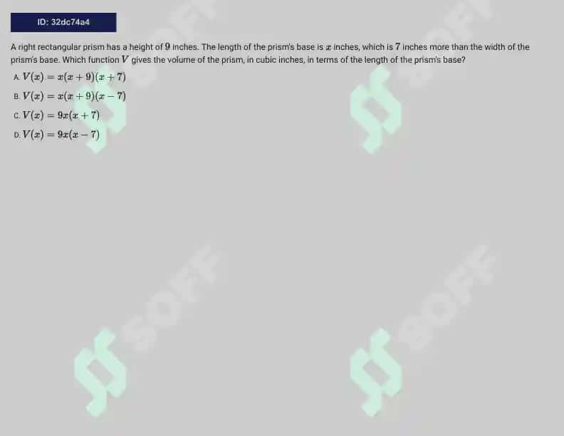 SAT Math test. Topic Nonlinear functions 5