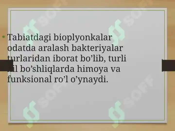 BAKTERIYALARNING BIOPLYONKASI 6