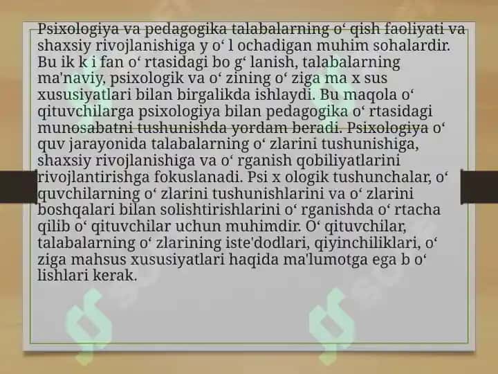 Pisixologiya va Pedagogika 3