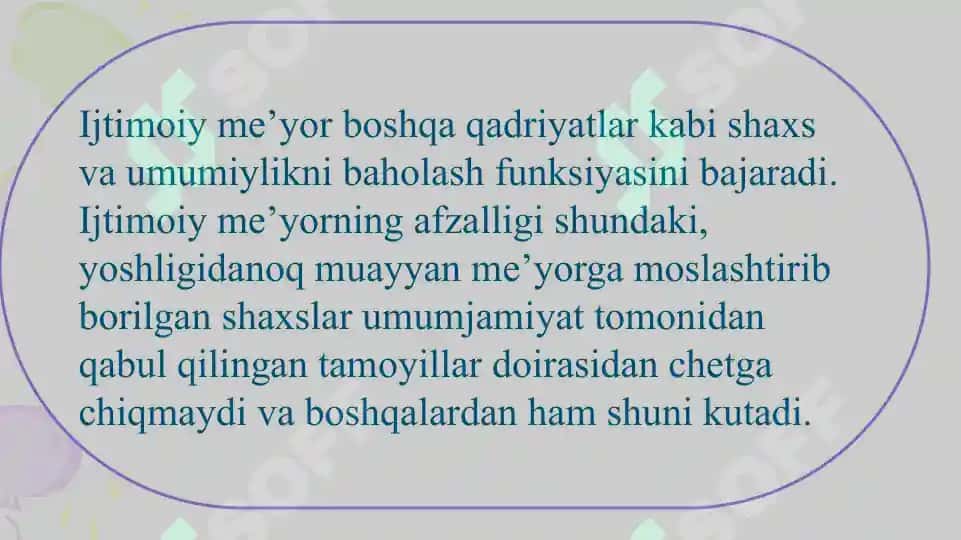 Ijtimoiy me'yorlarning shaxsiy xususiyatlariga ta'siri 7