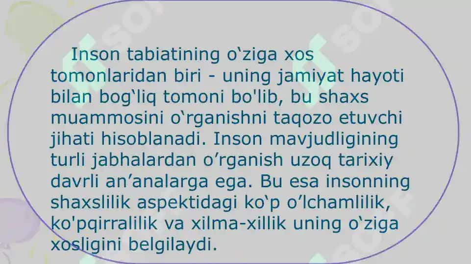 Shaxs og’ishgan xulqining determinatsiyasi va ijtimoiy va tabiiy birlik 3
