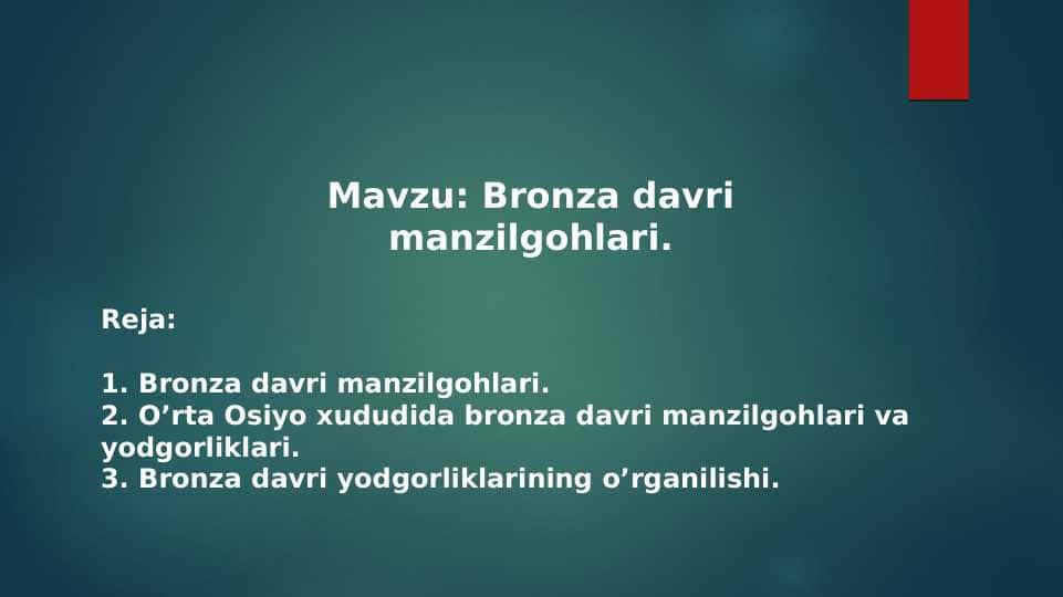 Bronza davri manzilgohlari