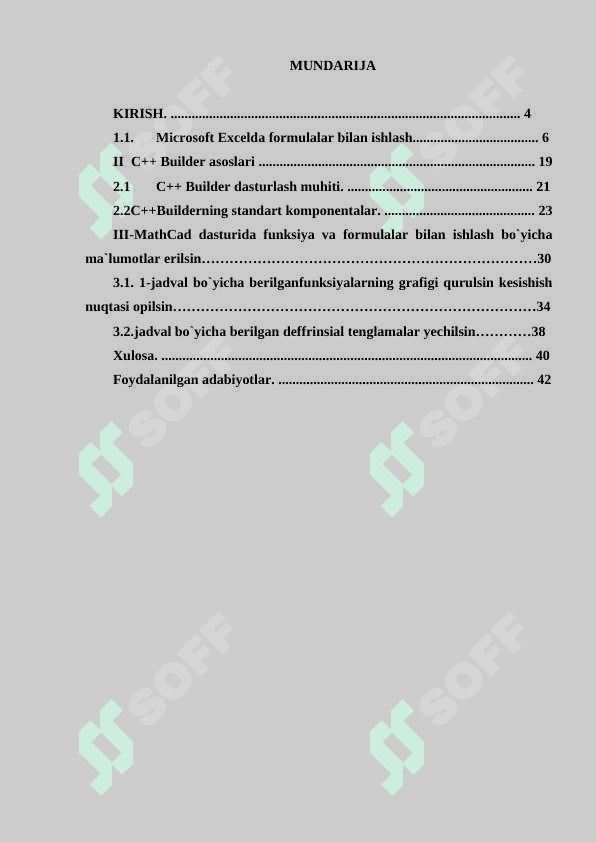 Microsoft Excelda formulalar bilan ishlash, MathCad dasturida funksiya va formulalar bilan 2