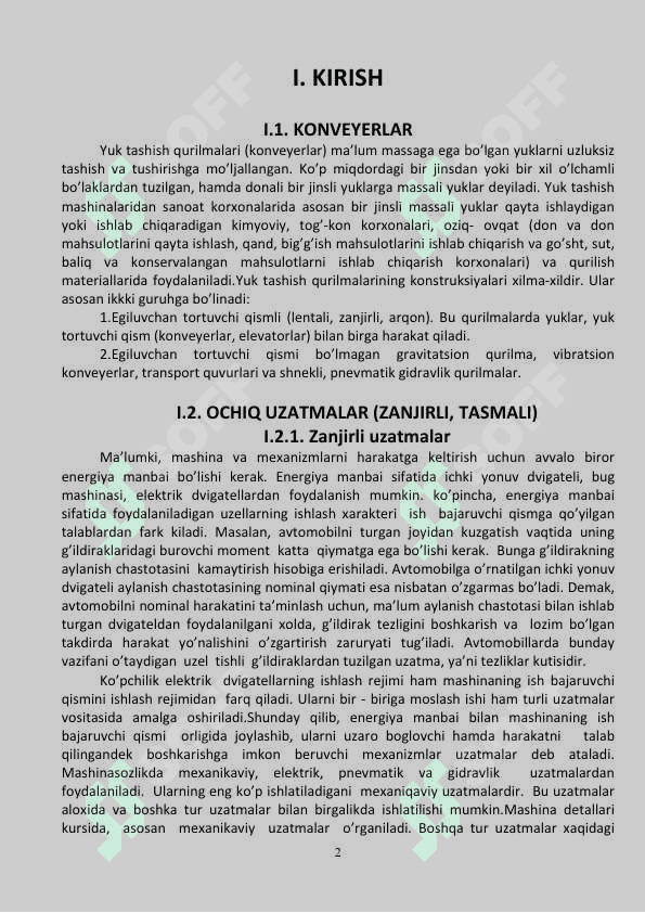 TEXNIK MEXANIKADAN KURS ISHI 2