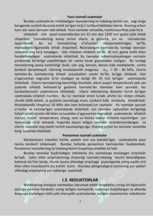 TEXNIK MEXANIKADAN KURS ISHI 7